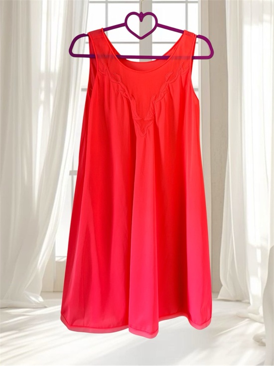 Movie Star Other - VTG 60’s Neon Orange Nylon Babydoll Nightgown Size M